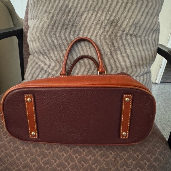 Dooney & Bourke Burgundy and Tan Satchel - Picture 7 of 8